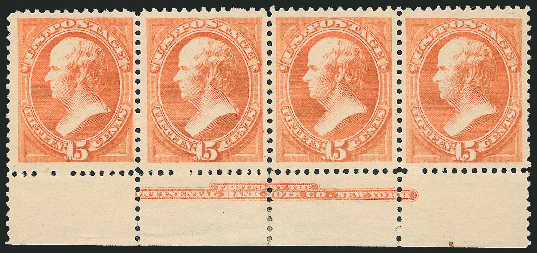 Values of US Stamps Scott Catalogue # 189 - 15c 1879 Webster. Robert Siegel Auction Galleries, Oct 2010, Sale 997, Lot 5608