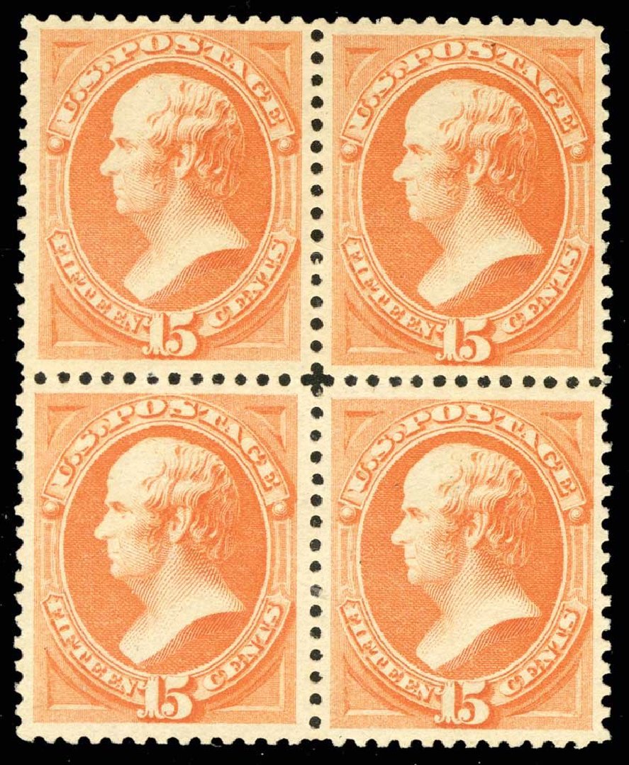 Price of US Stamp Scott Catalog #189 - 15c 1879 Webster. H.R. Harmer, May 2014, Sale 3005, Lot 1139