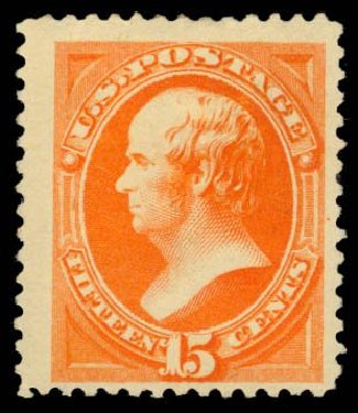 US Stamps Values Scott Catalogue 189 - 15c 1879 Webster. Daniel Kelleher Auctions, Dec 2014, Sale 661, Lot 169