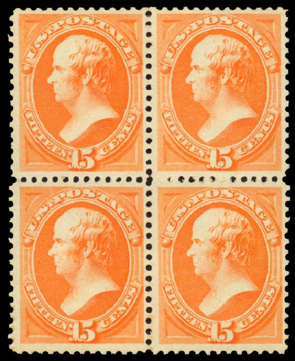 US Stamp Value Scott Catalog #189: 15c 1879 Webster. Daniel Kelleher Auctions, Jan 2015, Sale 663, Lot 1419
