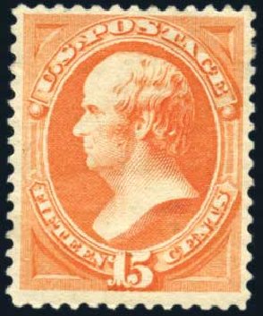 US Stamps Values Scott Cat. # 189 - 15c 1879 Webster. Harmer-Schau Auction Galleries, Jun 2008, Sale 78, Lot 1390
