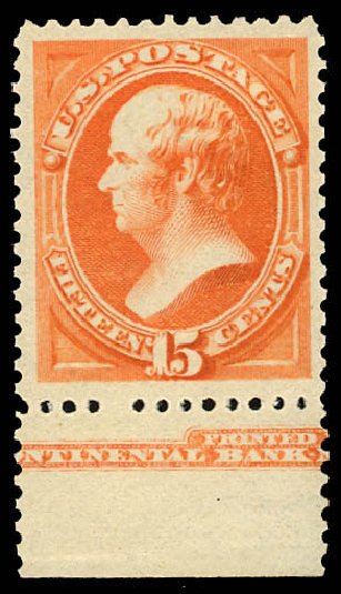 Value of US Stamps Scott # 189 - 1879 15c Webster. Daniel Kelleher Auctions, Dec 2012, Sale 633, Lot 430