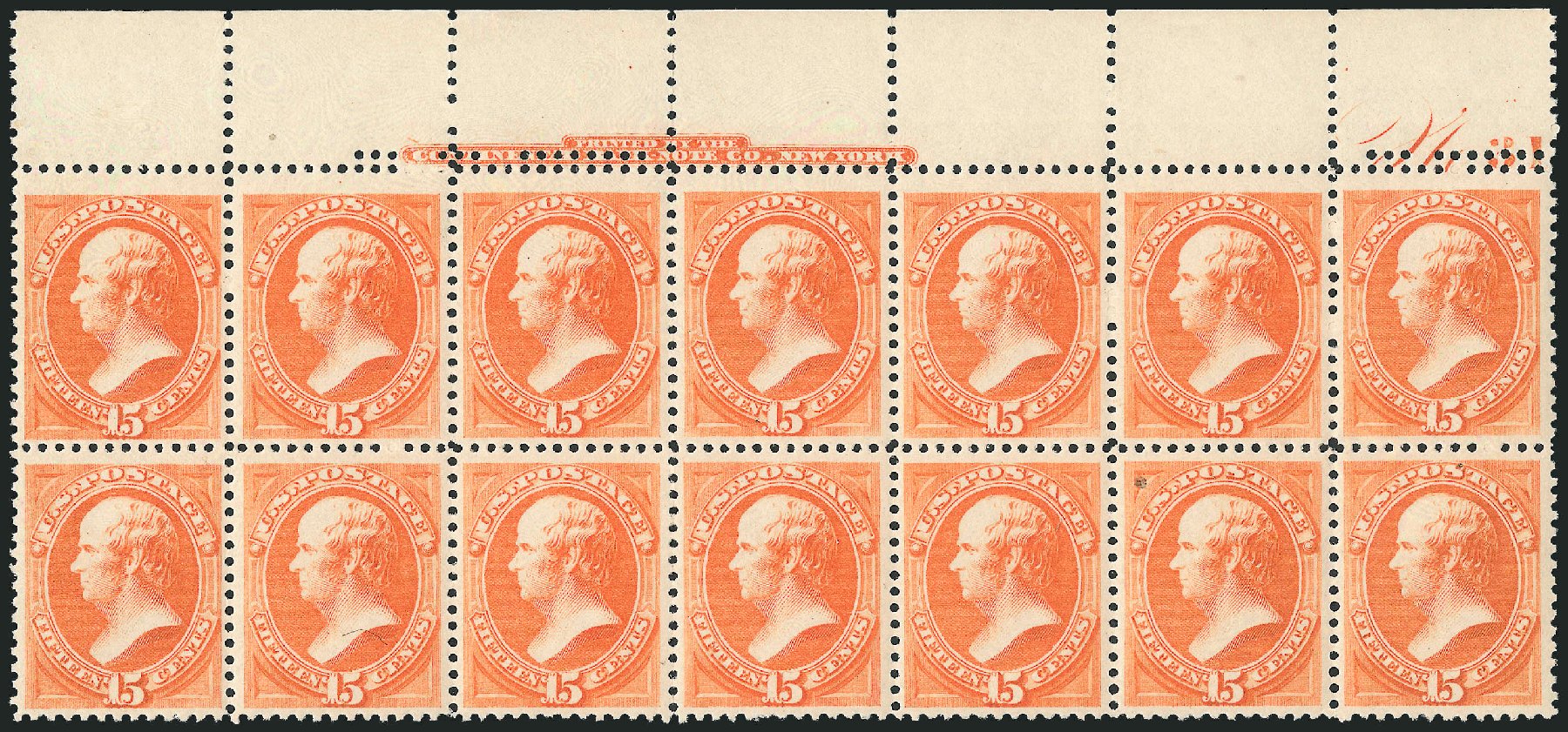 US Stamps Price Scott Catalogue 189 - 15c 1879 Webster. Robert Siegel Auction Galleries, Jun 2012, Sale 1025, Lot 174