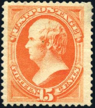 Prices of US Stamps Scott Catalogue # 189 - 1879 15c Webster. Harmer-Schau Auction Galleries, Mar 2011, Sale 89, Lot 202