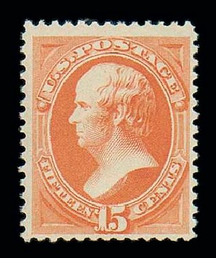 Costs of US Stamp Scott Cat. # 189: 1879 15c Webster. Matthew Bennett International, Dec 2007, Sale 325, Lot 1663
