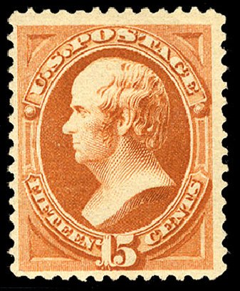 US Stamp Values Scott #189 - 1879 15c Webster. Cherrystone Auctions, Nov 2009, Sale 200911, Lot 3073
