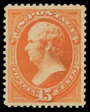 US Stamps Prices Scott Cat. # 189: 1879 15c Webster. Daniel Kelleher Auctions, Jun 2012, Sale 630, Lot 1416
