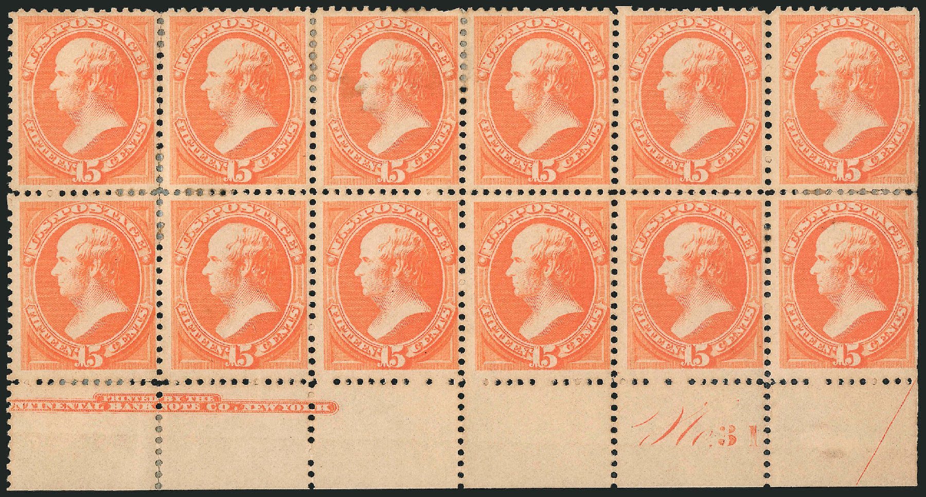 Value of US Stamp Scott Cat. 189 1879 15c ster