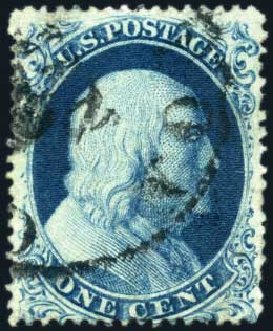 US Stamps Prices Scott Catalog # 19: 1c 1857 Franklin. Harmer-Schau Auction Galleries, Oct 2009, Sale 83, Lot 317
