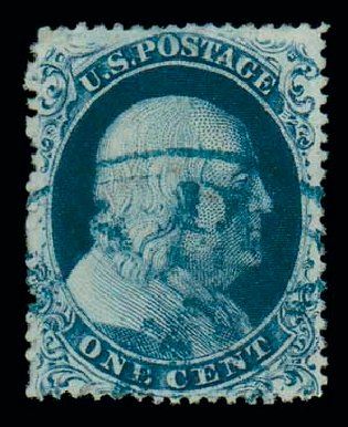 US Stamps Value Scott # 19: 1857 1c Franklin. Matthew Bennett International, Dec 2007, Sale 323, Lot 108