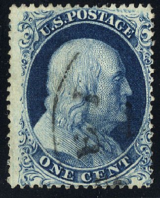 US Stamp Price Scott Catalog 19 - 1c 1857 Franklin. Cherrystone Auctions, Jun 2009, Sale 200906, Lot 18