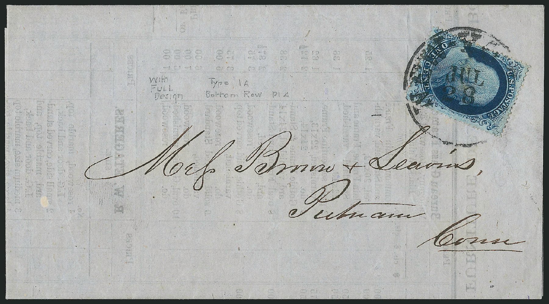 Price of US Stamp Scott Cat. 19: 1857 1c Franklin. Robert Siegel Auction Galleries, Mar 2011, Sale 1006, Lot 1098