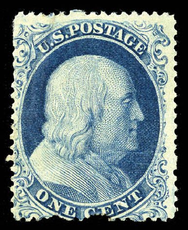 Price of US Stamp Scott Catalog 19 - 1857 1c Franklin. Matthew Bennett International, Mar 2012, Sale 344, Lot 4219
