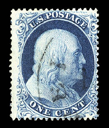Price of US Stamp Scott Catalog #19 - 1857 1c Franklin. Cherrystone Auctions, Nov 2013, Sale 201311, Lot 9