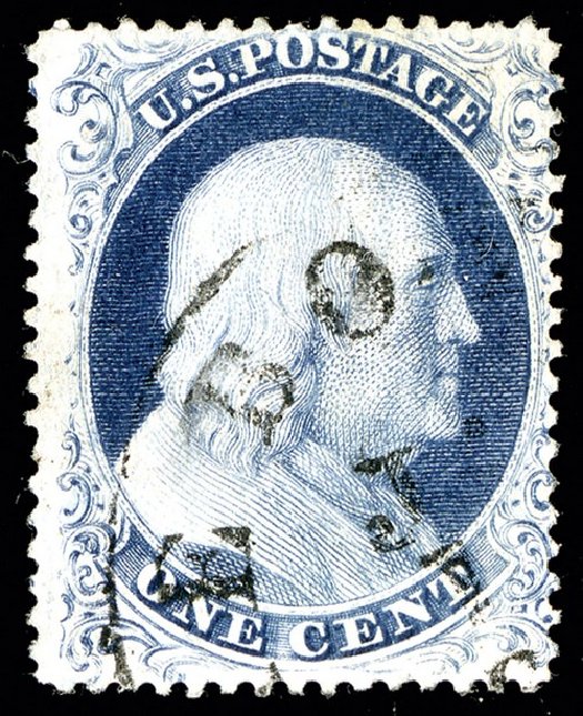Value of US Stamps Scott # 19 - 1857 1c Franklin. Spink Shreves Galleries, May 2014, Sale 148, Lot 39