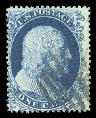 Value of US Stamps Scott Catalog 19 - 1c 1857 Franklin. Matthew Bennett International, Sep 2010, Sale 333, Lot 3374