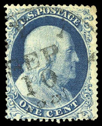 US Stamps Values Scott Catalogue # 19: 1c 1857 Franklin. Matthew Bennett International, Mar 2011, Sale 337, Lot 2474