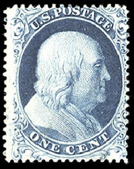 Costs of US Stamp Scott Catalogue # 19 - 1857 1c Franklin. Cherrystone Auctions, Sep 2010, Sale 201009, Lot 14