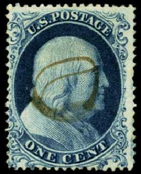 Cost of US Stamp Scott Catalogue 19: 1857 1c Franklin. Harmer-Schau Auction Galleries, Feb 2012, Sale 92, Lot 814