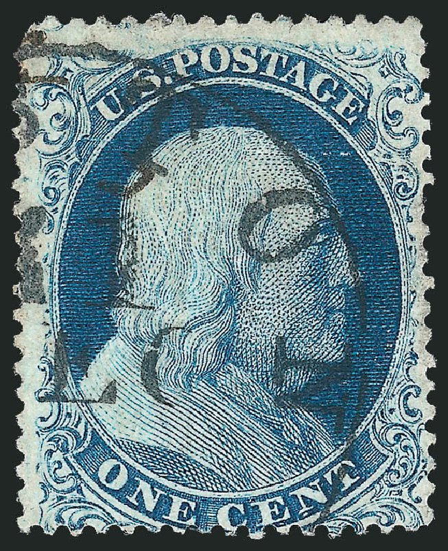 Costs of US Stamp Scott Catalogue 19: 1857 1c Franklin. Robert Siegel Auction Galleries, Mar 2011, Sale 1006, Lot 1104
