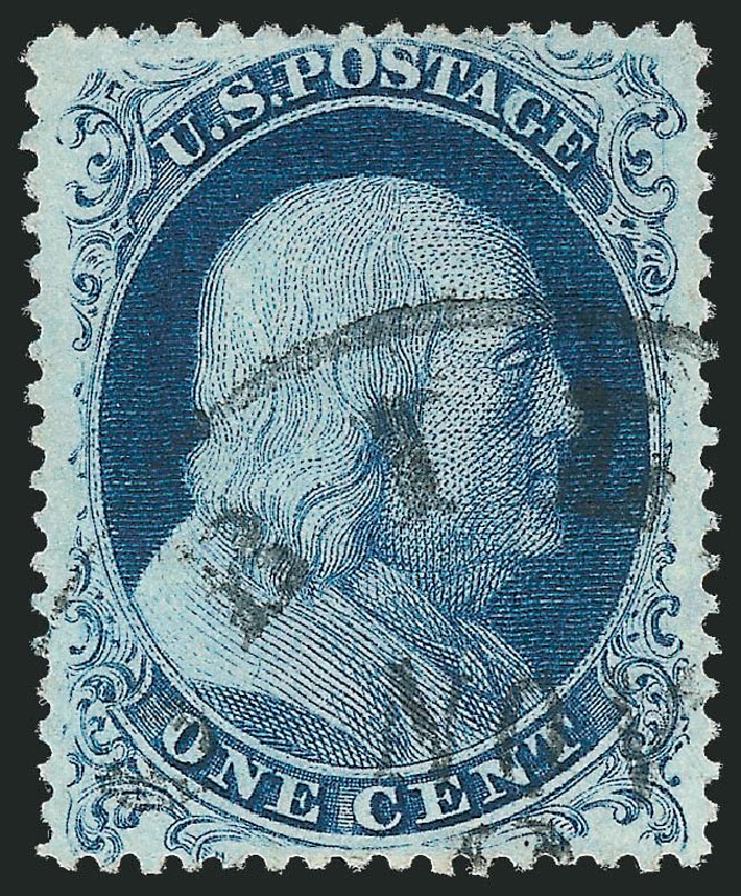 US Stamp Values Scott Catalog #19 - 1857 1c Franklin. Robert Siegel Auction Galleries, Jun 2012, Sale 1024, Lot 54