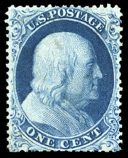 Cost of US Stamp Scott Catalogue # 19 - 1c 1857 Franklin. Matthew Bennett International, May 2014, Sale 350, Lot 42