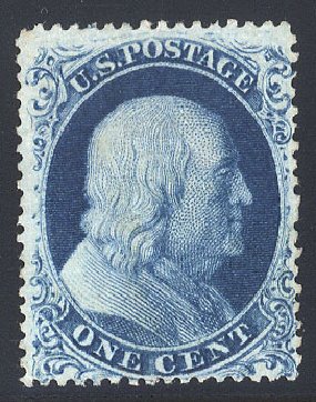 US Stamp Value Scott 19: 1857 1c Franklin. Cherrystone Auctions, Jan 2009, Sale 200901, Lot 42