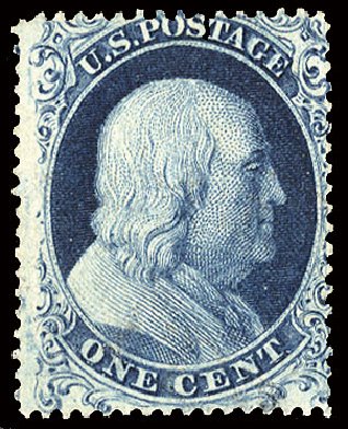 Value of US Stamps Scott Catalogue # 19 - 1c 1857 Franklin. Cherrystone Auctions, Nov 2008, Sale 200811, Lot 1013