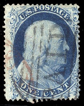 US Stamps Price Scott Cat. #19 - 1c 1857 Franklin. Cherrystone Auctions, Nov 2009, Sale 200911, Lot 3023