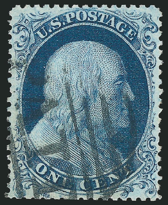 Value of US Stamp Scott Catalogue 19: 1857 1c Franklin. Robert Siegel Auction Galleries, Jun 2012, Sale 1024, Lot 53