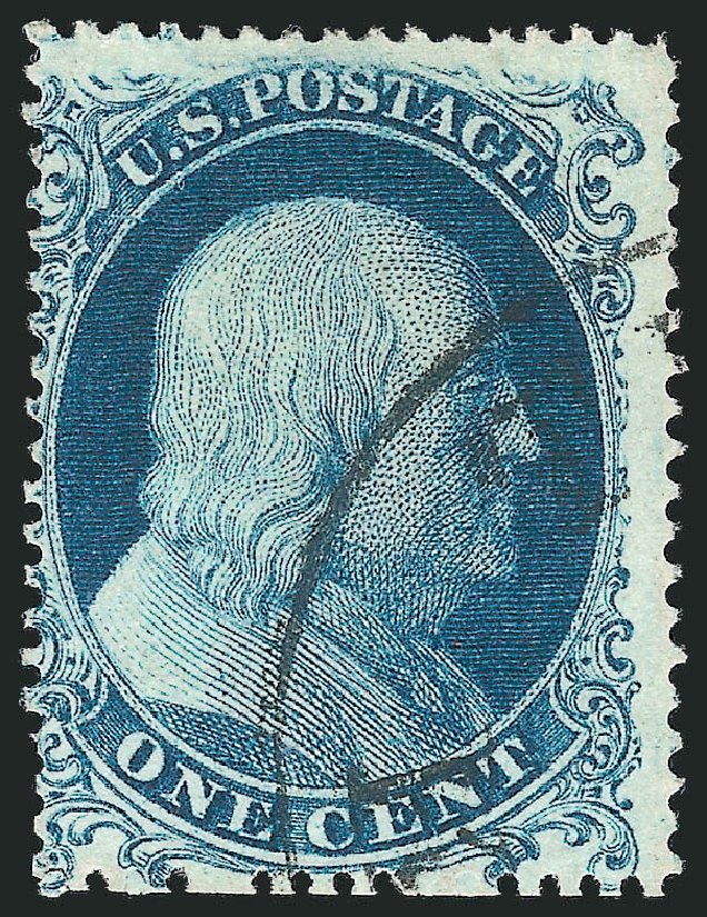 Price of US Stamp Scott Catalogue 19: 1857 1c Franklin. Robert Siegel Auction Galleries, Dec 2012, Sale 1037, Lot 1453