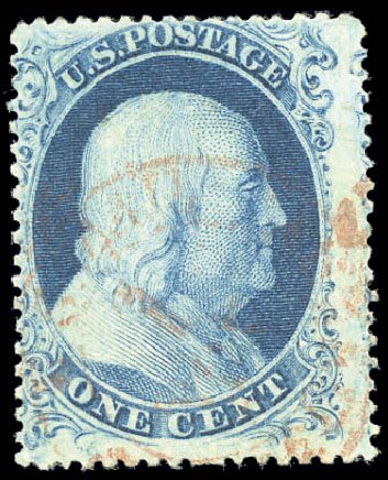 Price of US Stamp Scott #19 - 1c 1857 Franklin. Matthew Bennett International, Sep 2010, Sale 333, Lot 3376