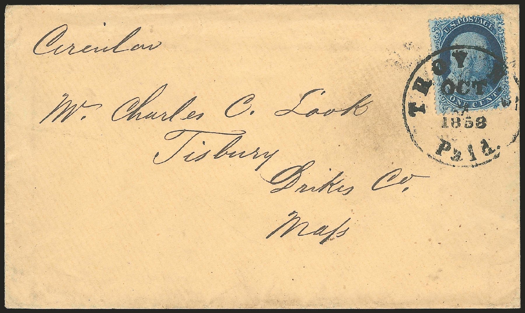 Price of US Stamps Scott # 19: 1c 1857 Franklin. Robert Siegel Auction Galleries, Jun 2010, Sale 989, Lot 66