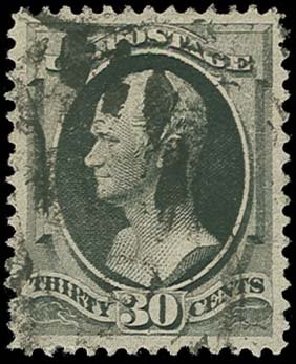 Value of US Stamp Scott Catalogue 190 - 1879 30c Hamilton. H.R. Harmer, Oct 2014, Sale 3006, Lot 1228