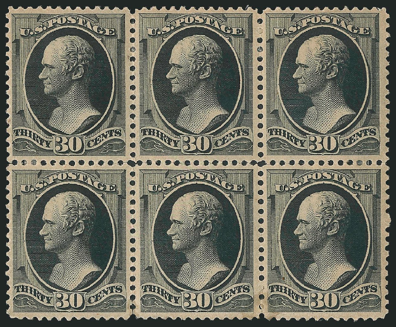 Values of US Stamps Scott Catalogue # 190 - 1879 30c Hamilton. Robert Siegel Auction Galleries, Mar 2012, Sale 1021, Lot 418