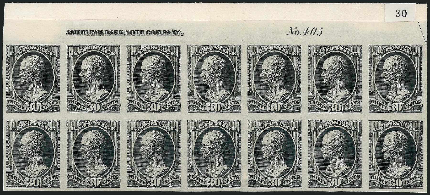 Price of US Stamp Scott Cat. 190 - 1879 30c Hamilton. Robert Siegel Auction Galleries, Nov 2013, Sale 1061, Lot 3238