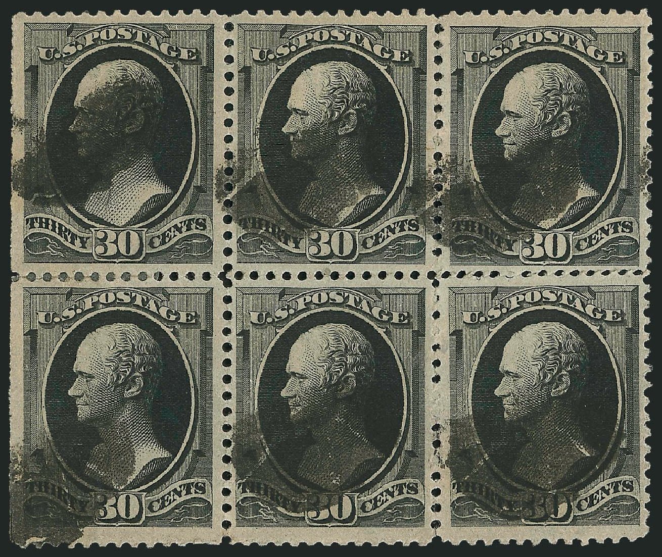 Values of US Stamps Scott Catalog # 190 - 1879 30c Hamilton. Robert Siegel Auction Galleries, Nov 2014, Sale 1084, Lot 3458