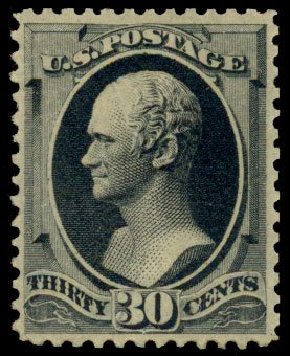 Cost of US Stamps Scott Cat. # 190 - 1879 30c Hamilton. Daniel Kelleher Auctions, Dec 2013, Sale 640, Lot 169