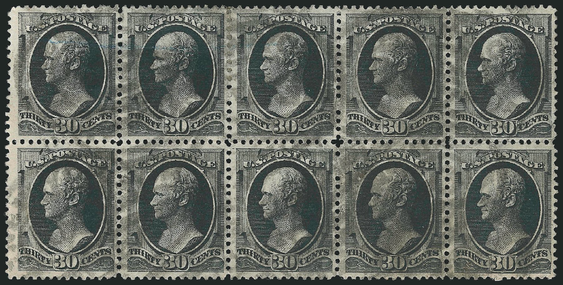 US Stamp Prices Scott Catalog 190: 1879 30c Hamilton. Robert Siegel Auction Galleries, Nov 2014, Sale 1084, Lot 3459