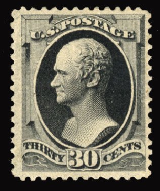 US Stamps Price Scott Cat. # 190: 30c 1879 Hamilton. Cherrystone Auctions, Jun 2012, Sale 201206, Lot 94