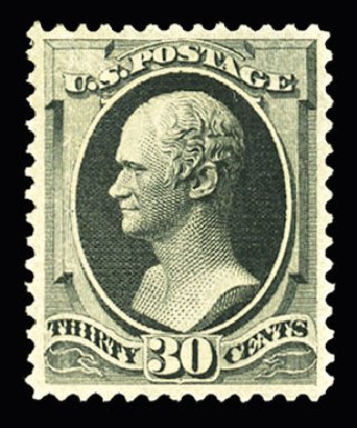 US Stamp Prices Scott Catalog #190: 30c 1879 Hamilton. Cherrystone Auctions, Jul 2015, Sale 201507, Lot 2075
