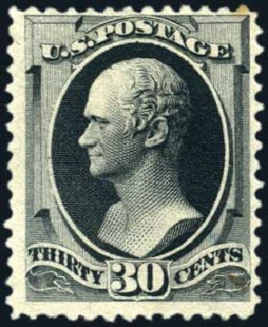 US Stamps Value Scott Cat. # 190 - 1879 30c Hamilton. Harmer-Schau Auction Galleries, Mar 2011, Sale 89, Lot 205