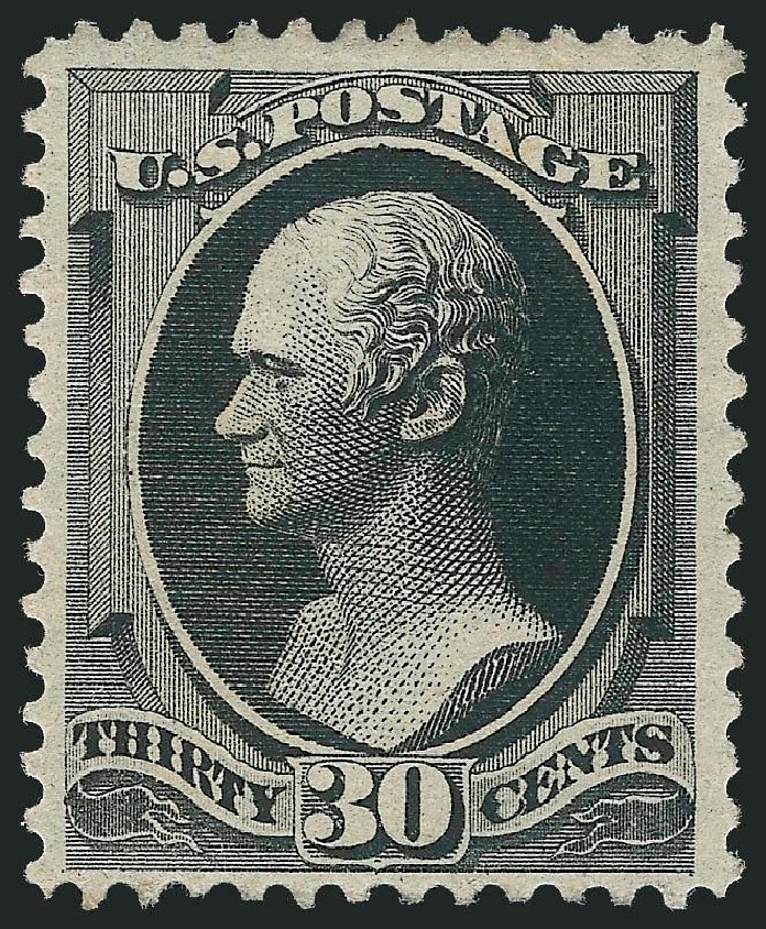 US Stamps Values Scott Catalogue # 190 - 1879 30c Hamilton. Robert Siegel Auction Galleries, Jul 2013, Sale 1050, Lot 312