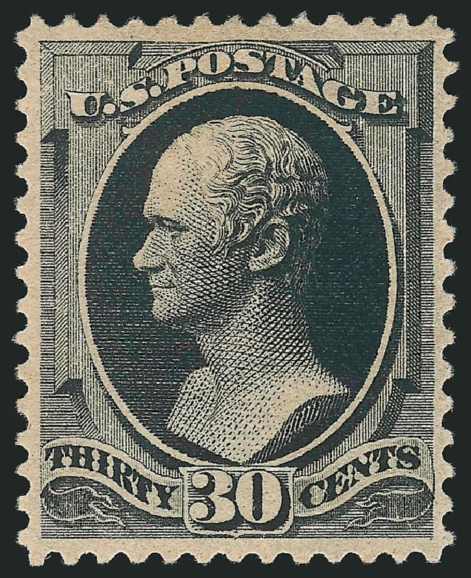 US Stamp Values Scott Catalog #190: 30c 1879 Hamilton. Robert Siegel Auction Galleries, Feb 2015, Sale 1092, Lot 1142