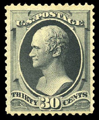 Costs of US Stamps Scott 190: 1879 30c Hamilton. Matthew Bennett International, Mar 2011, Sale 337, Lot 2646