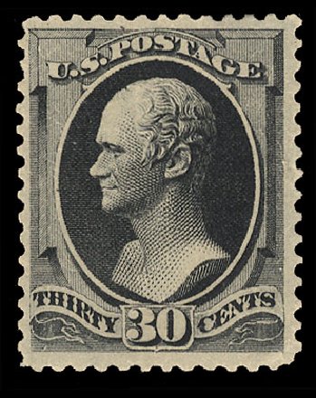 Value of US Stamps Scott 190 - 1879 30c Hamilton. Cherrystone Auctions, Sep 2012, Sale 201209, Lot 66