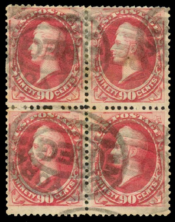 Cost of US Stamps Scott # 191 - 90c 1879 Perry. Daniel Kelleher Auctions, Sep 2013, Sale 639, Lot 3287