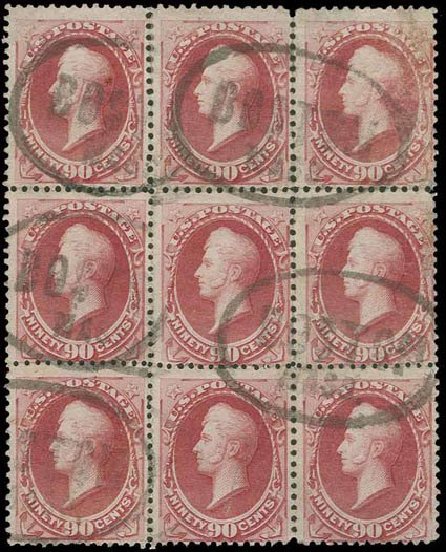 Prices of US Stamp Scott Catalogue 191 - 90c 1879 Perry. H.R. Harmer, Nov 2013, Sale 3004, Lot 1128