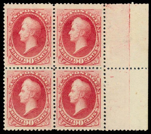 US Stamps Values Scott Catalog 191: 1879 90c Perry. Daniel Kelleher Auctions, Sep 2013, Sale 639, Lot 3288
