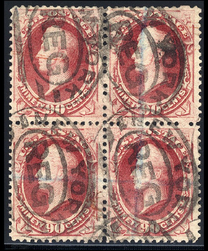 Values of US Stamps Scott Catalogue #191 - 1879 90c Perry. Cherrystone Auctions, Nov 2008, Sale 200811, Lot 1079
